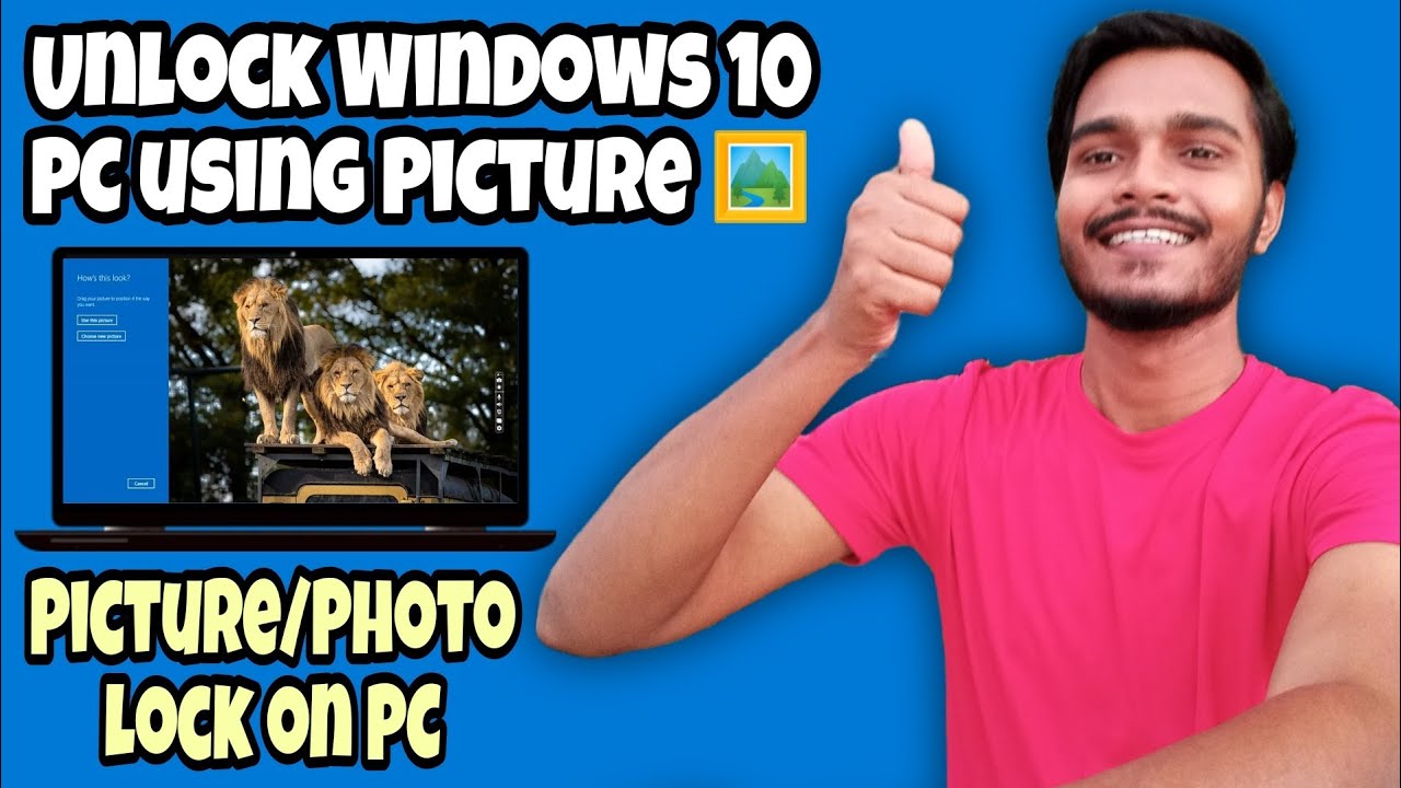 How to set Picture Lock, Picture Password, Photo Lock in PC | Unlock pc using gestures 🥳