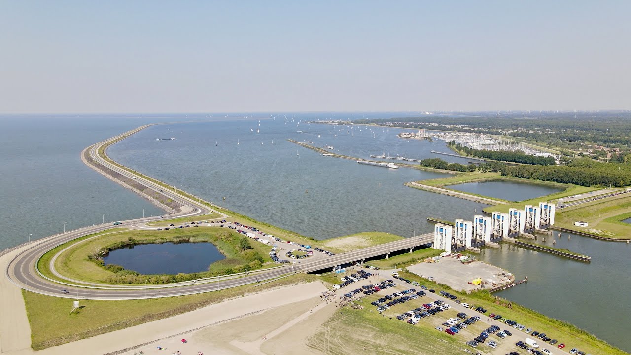 Lelystad Sluizen Batavia Markerwaarddijk Strand Exposure Drone