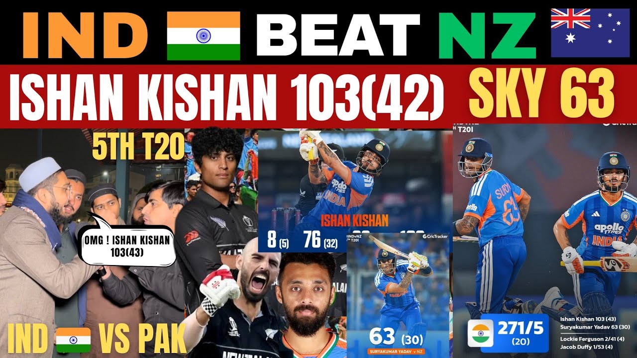 IND 🇮🇳 BEAT NZ 🇳🇿 | ISHAN KISHAN 103 , SKY 63 HARDIK 42 | PAKISTANI REACTION 