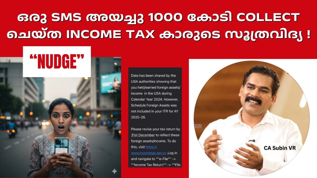 Income Tax SMS, Notice & Tax Collection | NUDGE | CA Subin VR