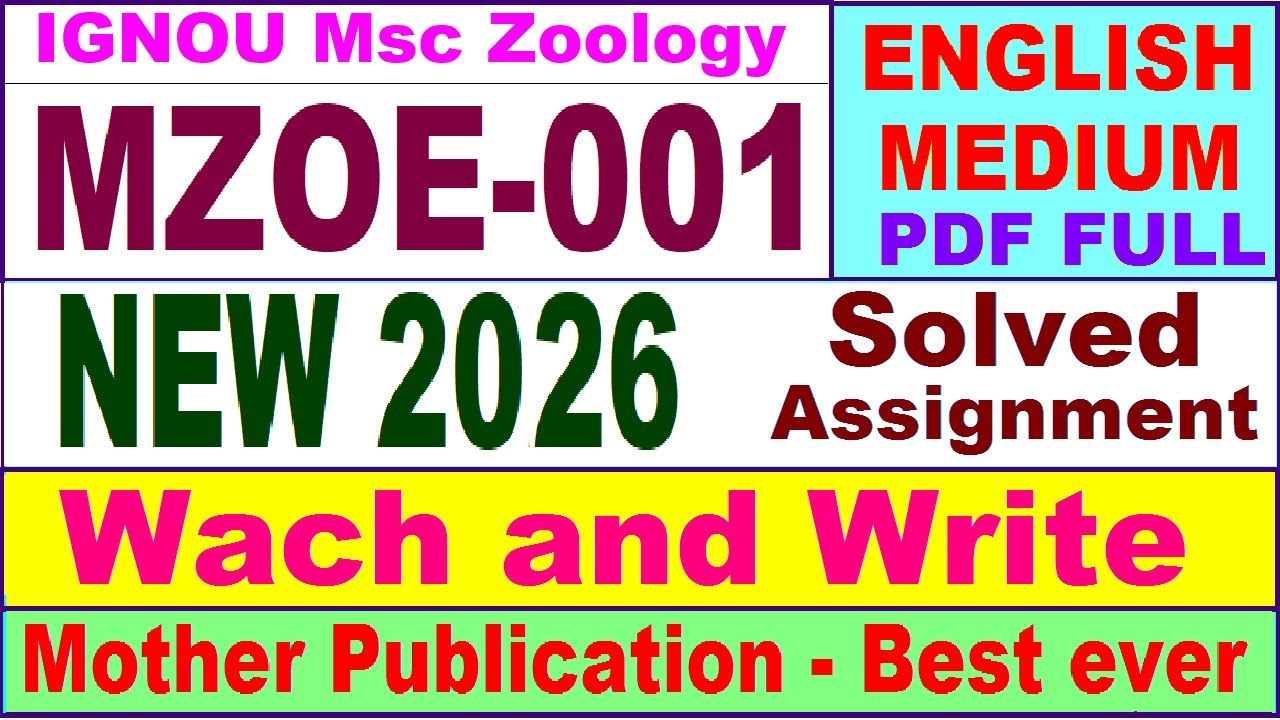 MZOE 001 solved assignment 2026 in English || mzoe 001 solved assignment 2026 || ignou mzoe1