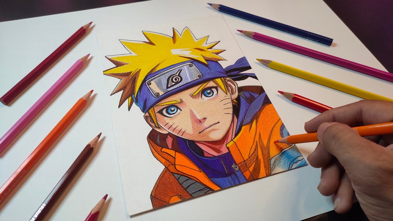 Naruto Drawing😍 | How to draw naruto character with pencil colours @DOMSIndiaofficial