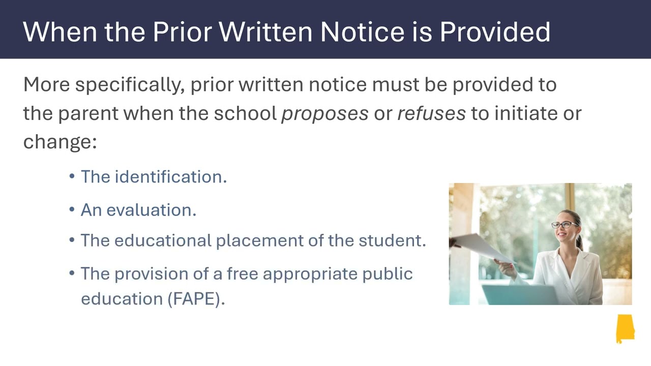 ALSDE Procedural Safeguards:  Prior Written Notice