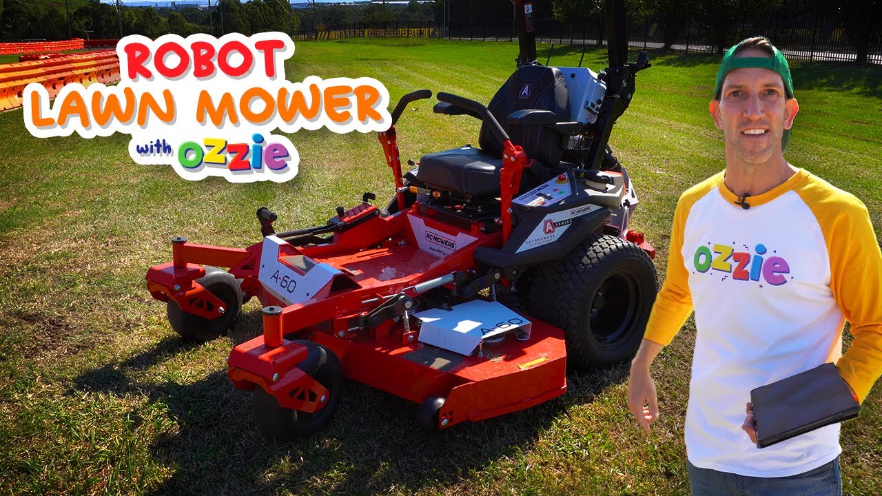 Giant Robot Lawn Mower | Remote Controlled Lawn Mowing for Kids with Ozzie