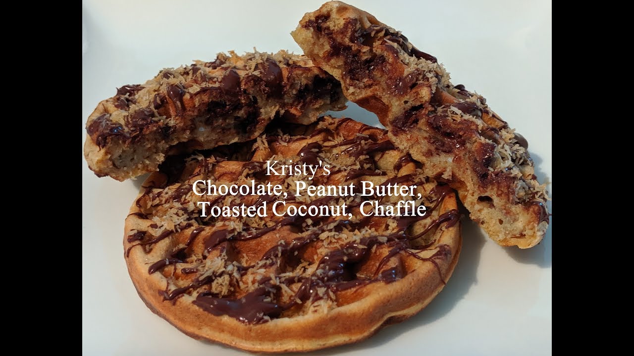 Chocolate, Peanut Butter, Toasted Coconut Chaffle