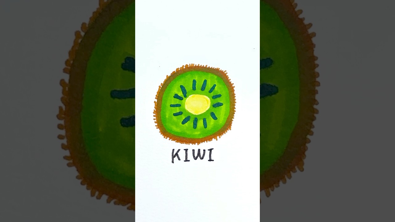 Easy drawing kiwi 🥝 fruit for kids #easydrawing #drawing #howtodraw #kiwi #fruit