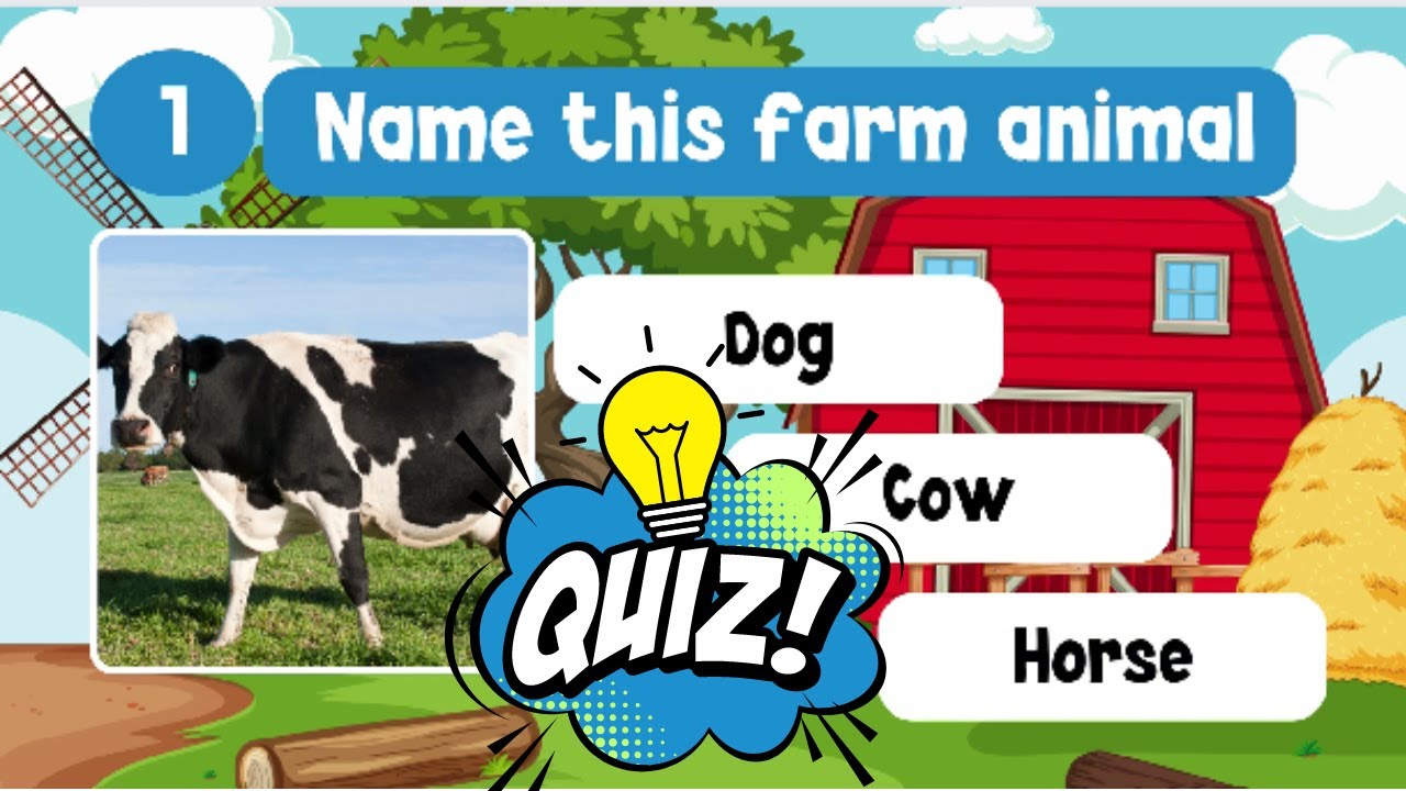 Fun Farm Animal Quiz for Kids - Can you name them all?