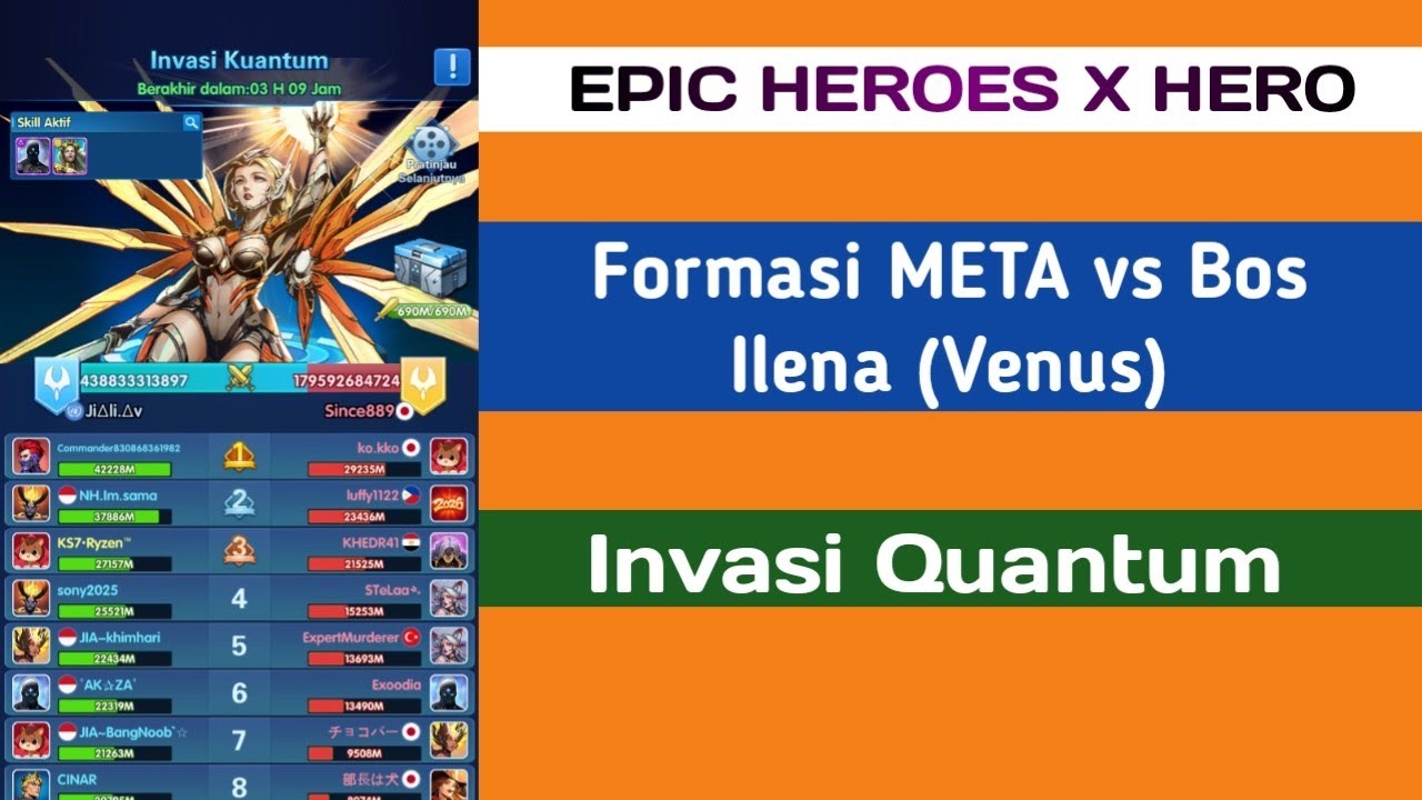 Formasi META saat ini vs Bos Ilena (Venus) di Invansi Quantum EPIC HEROES X HERO #epicheroes #xhero