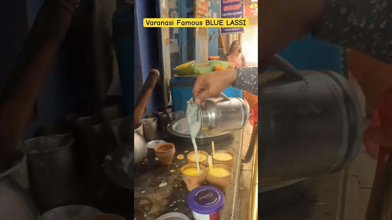 Varanasi famous Blue Lassi Wala #streetfood #indianfood #varanasi
