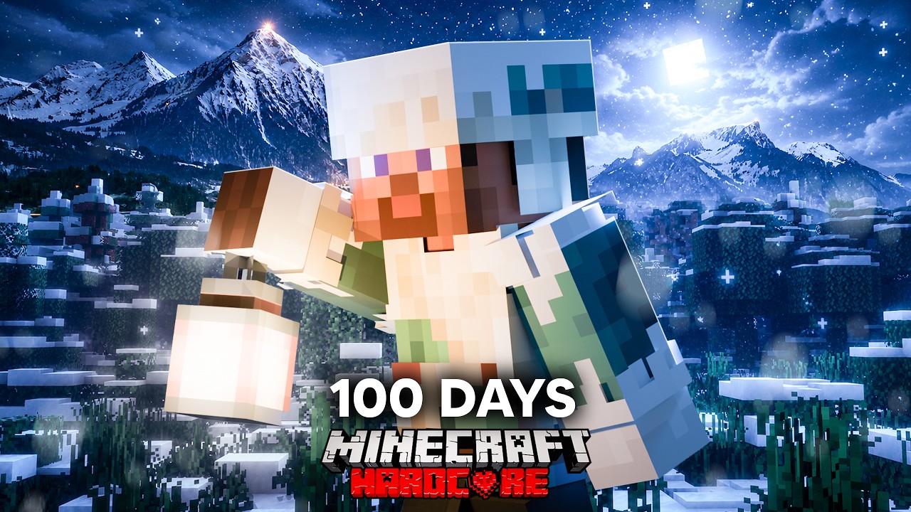 I Spent 100 Days In A Winter Apocalypse In REALISTIC Hardcore Minecraft.