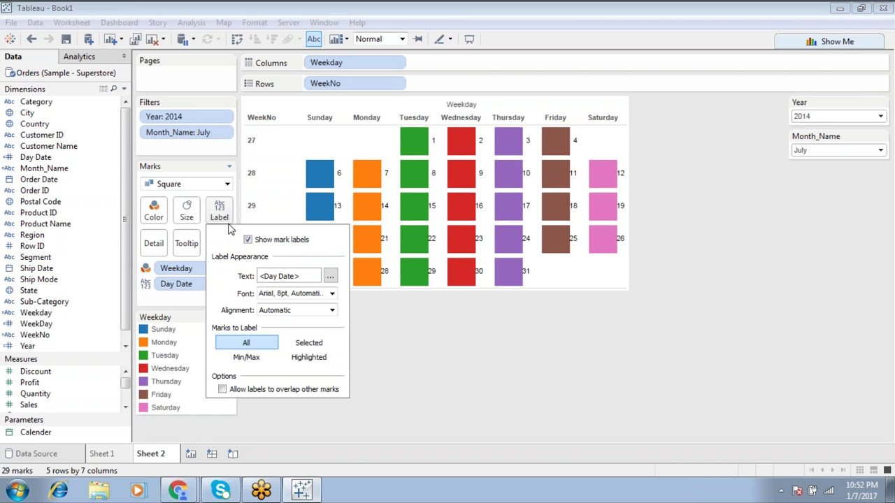 Date Calendar in Tableau | Dynamic Date Selection
