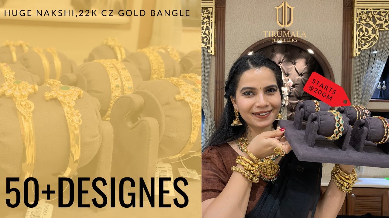 Light weight Gold bangle designs, 22k Cz bangles weight and price | Kankanalu, Kada Latest designs