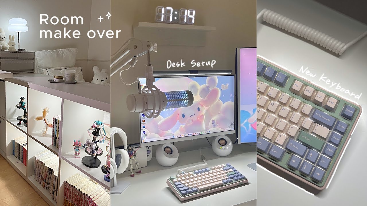 vlog | 新居にゲーム部屋をつくる🎮👾 ゲーミングデスクのset up、NEWキーボード開封🤍