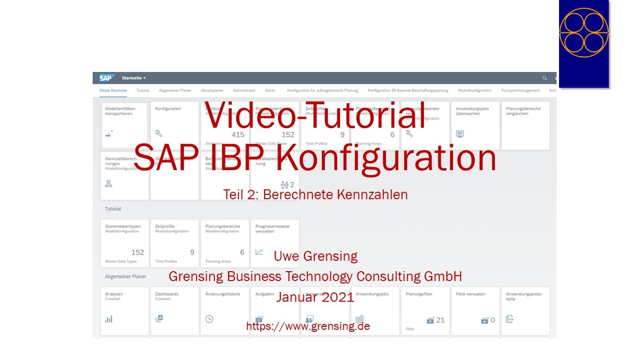 Video-Tutorial SAP-IBP Konfiguration für Anfänger, Teil 2