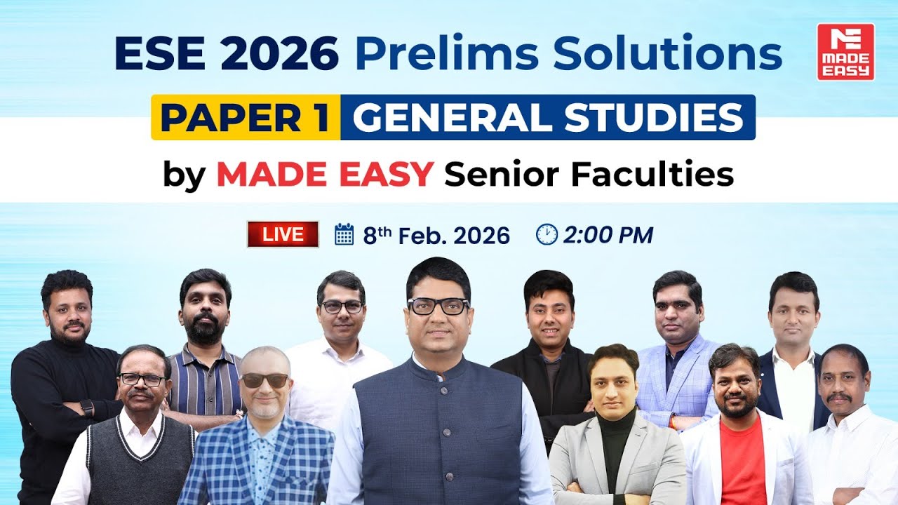 UPSC ESE 2026 Paper Solution | GS Paper 1 (Prelims) | Explained by Senior Faculty | MADE EASY