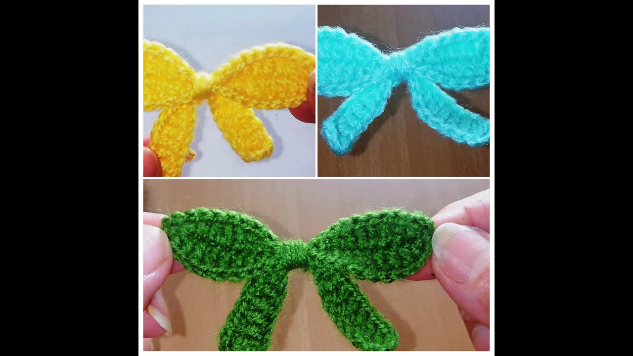 فيونكة كروشيه بسيطة وسهلة  للمبتدئين/فيونكة كروشيه للتزيين  How to crochet a simple bow