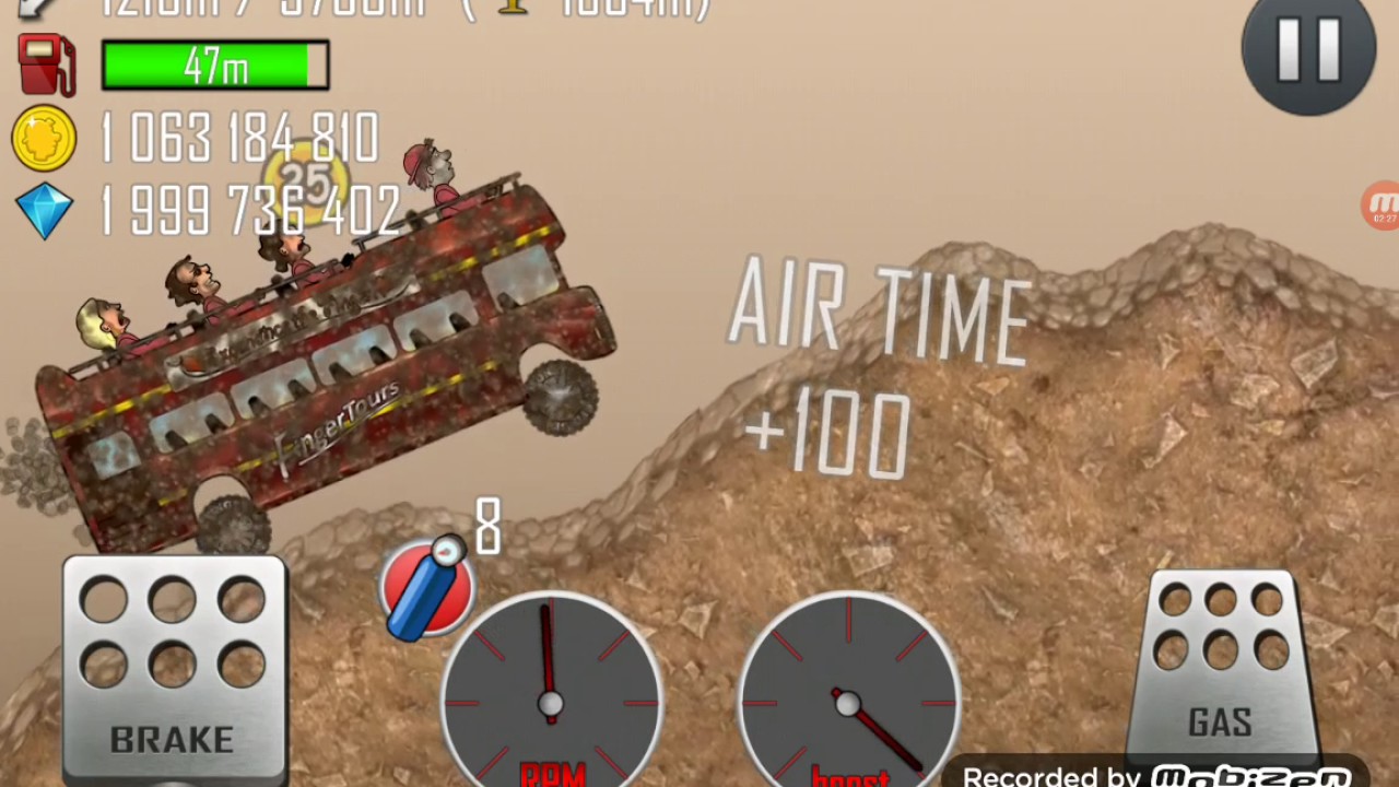 Hill Climb Racing - TOURIST BUS & MUDPOOL 1564m