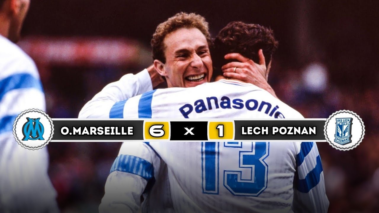 Olympique Marseille 🇨🇵 × 🇲🇨 Lech poznan | 6 × 1 | HIGHLIGHTS | All Goals | Round 16 Uefa cup 1991