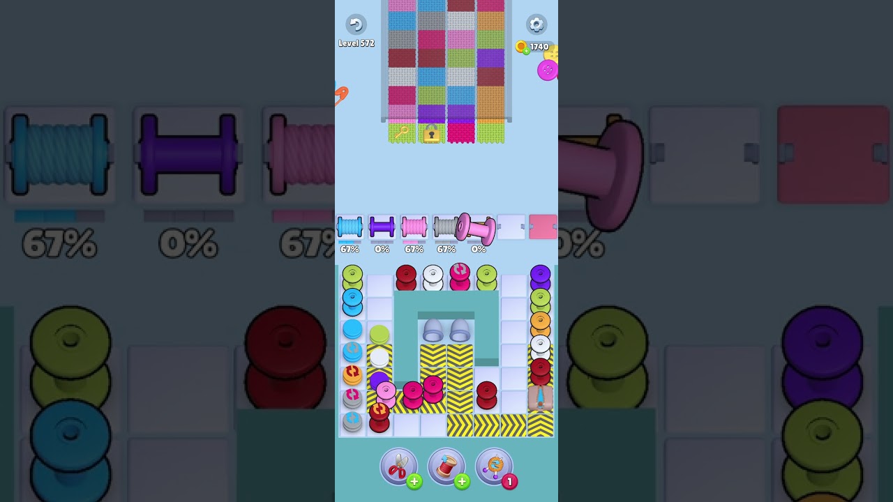 Knit Out Level 572 Solution #knitoutpuzzlegame #knitout #knitoutlevel #knitoutgame #level572