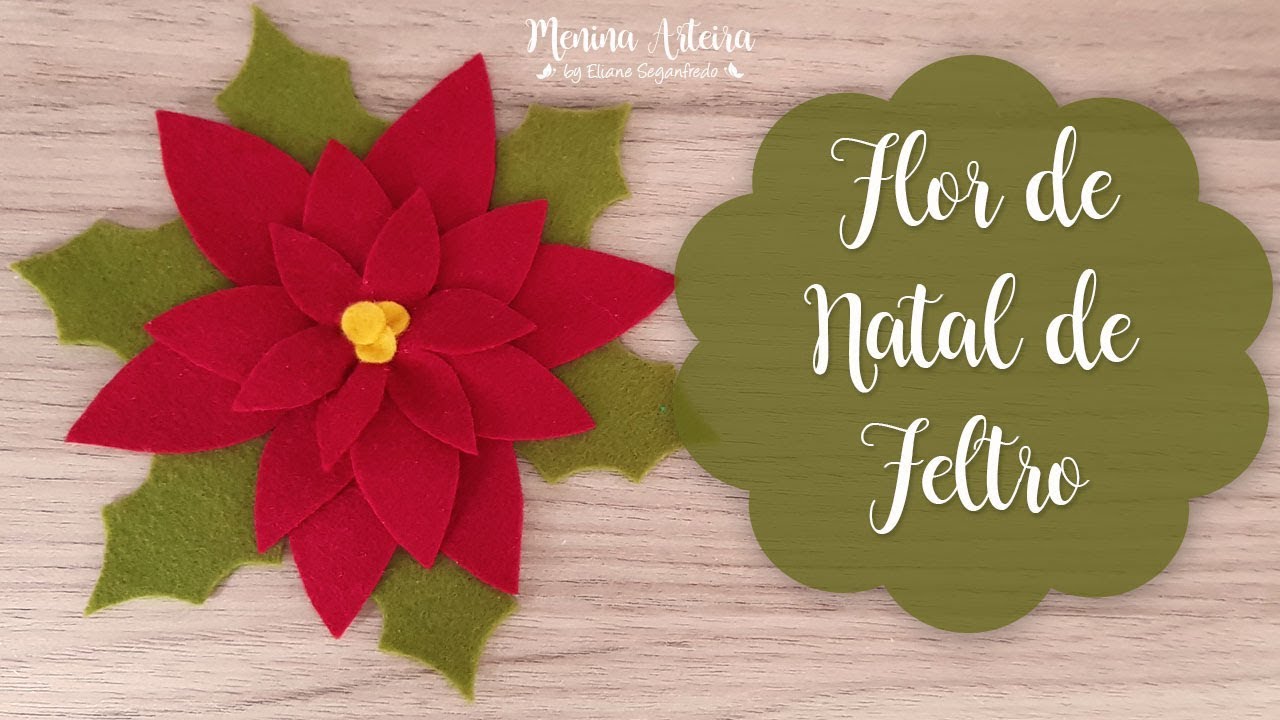 Flor de Natal de Feltro - Enfeites de Natal
