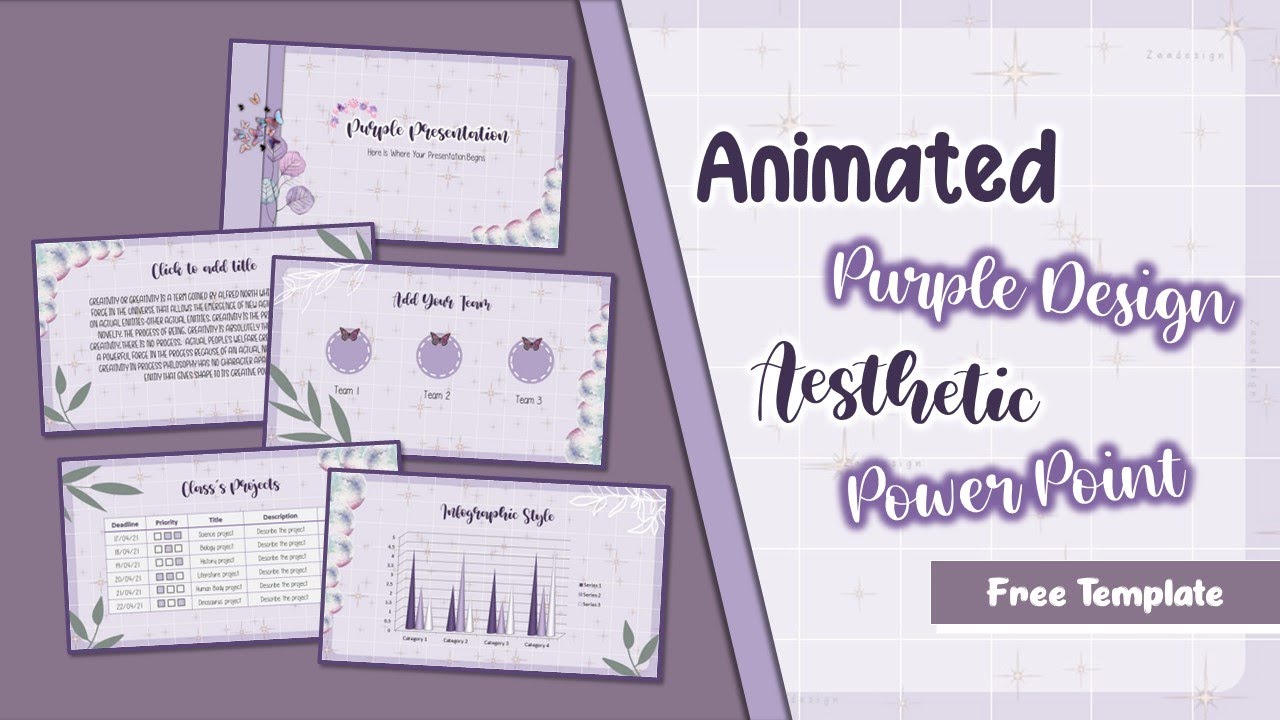 PPT AESTHETIC #4 | PURPLE AESTHETIC PPT | Mudah | Simple | Free Template & Font