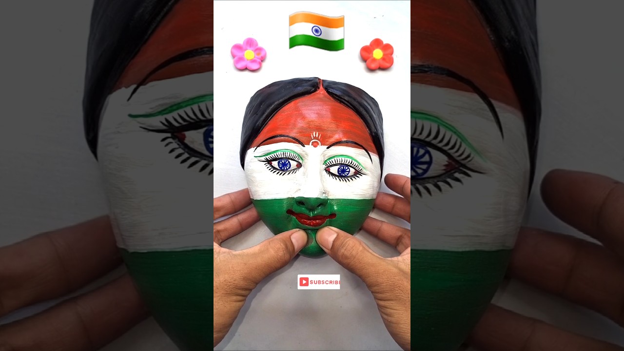 Bharat Mata Murti making video with clay#youtubeshorts #viral #trending #amazing #clayart #craft