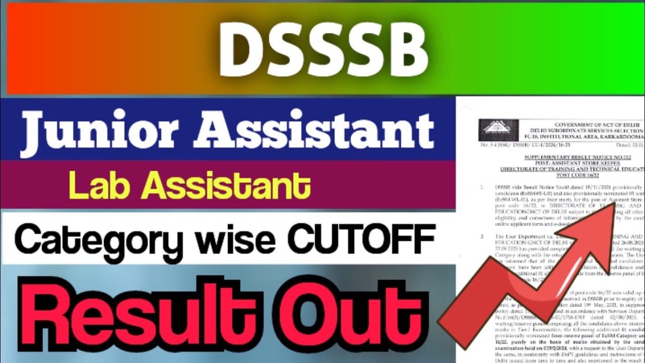 DSSSB ASSISTANT 📢 RESULT OUT ☑️ DSSSB 802/23  RESULT ☑️ CUTOFF ☑️ DSSSB LDC, LAB ASSISTANT ‼️