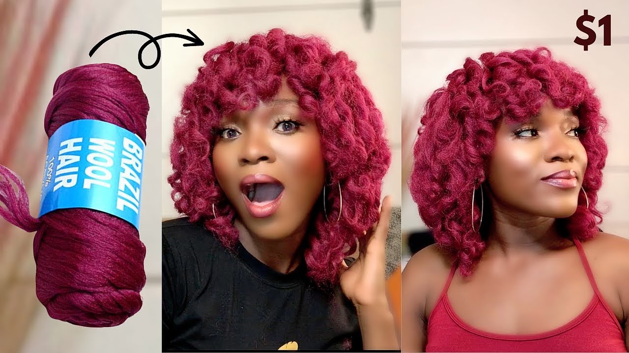 😱OMG Brazilian Wool to bouncing spiral curls wig🔥#crochetwig #crochet #youtubers #youtubevideo