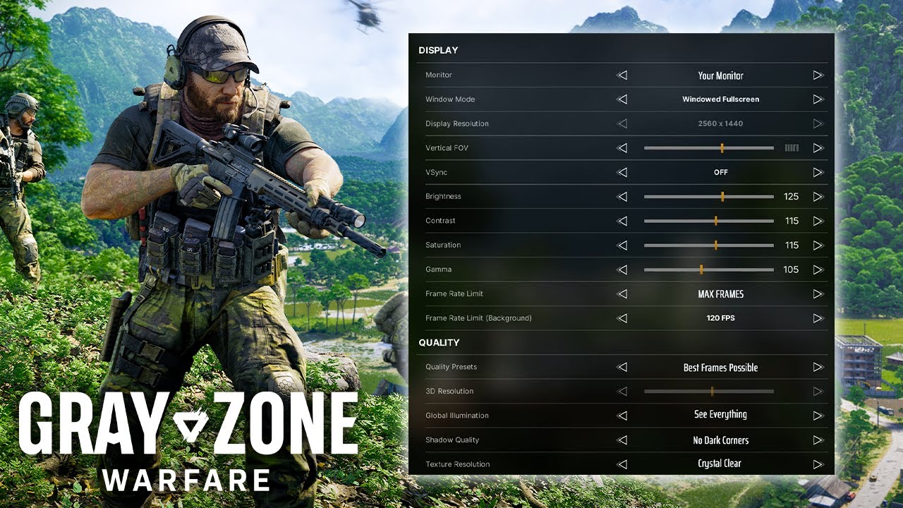 The BEST Graphic Settings Gray Zone Warfare - MAX Frames - High Visibility!