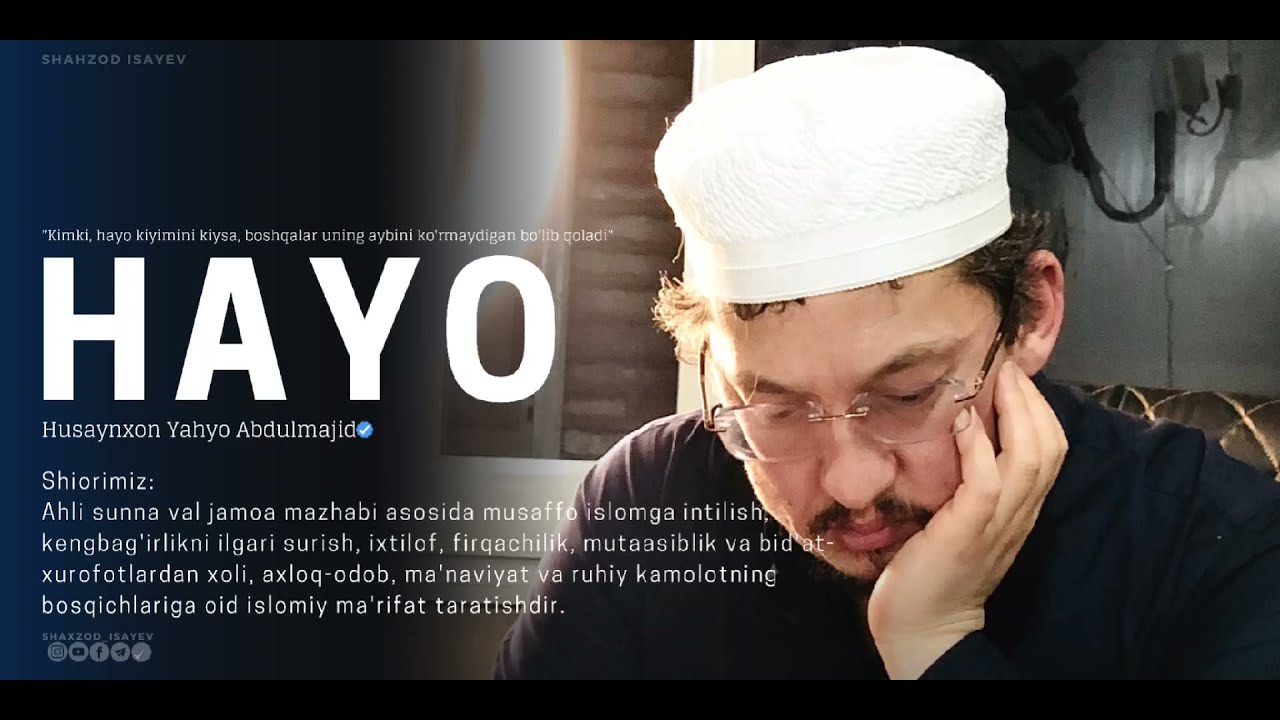 Hayo. | Shayx Husaynxon Yahyo Abdulmajid.