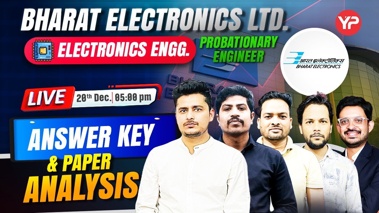 BEL PE Electronics 2025 | Answer Key & Paper Analysis | 20 Dec Exam | Live @ 5 PM YouPedia Team