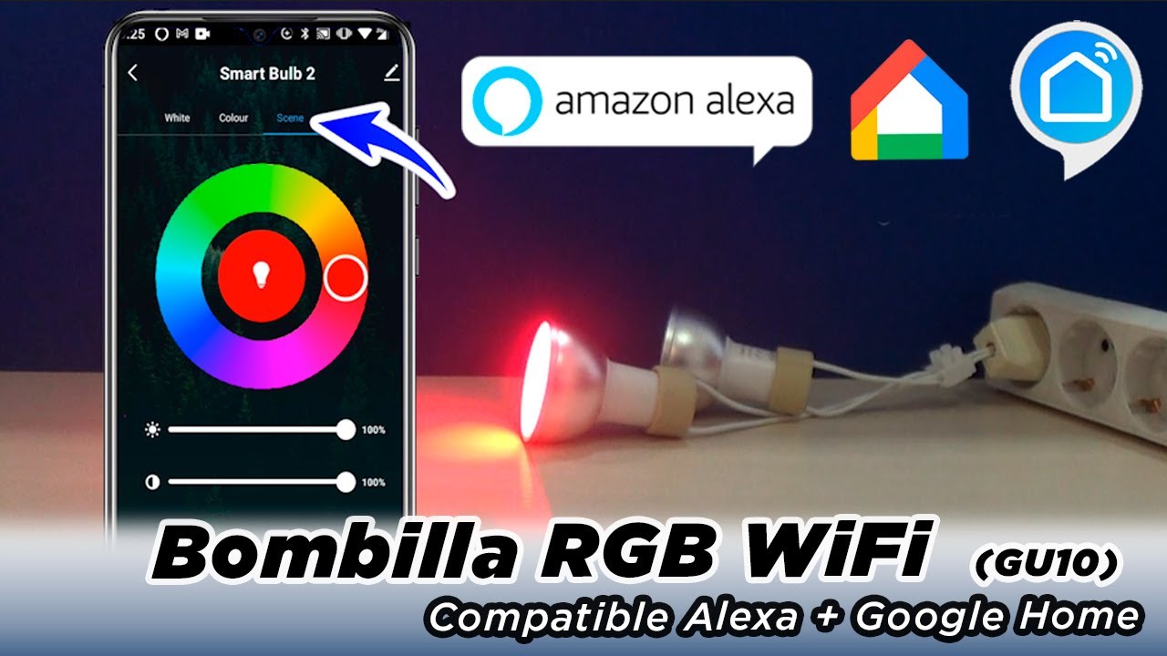 Bombilla 💡💡💡 LED WiFi RGB ➤ GU10 control remoto Smart Life - TuyaSmart ☞ Amazon Alexa ☞ Google Home