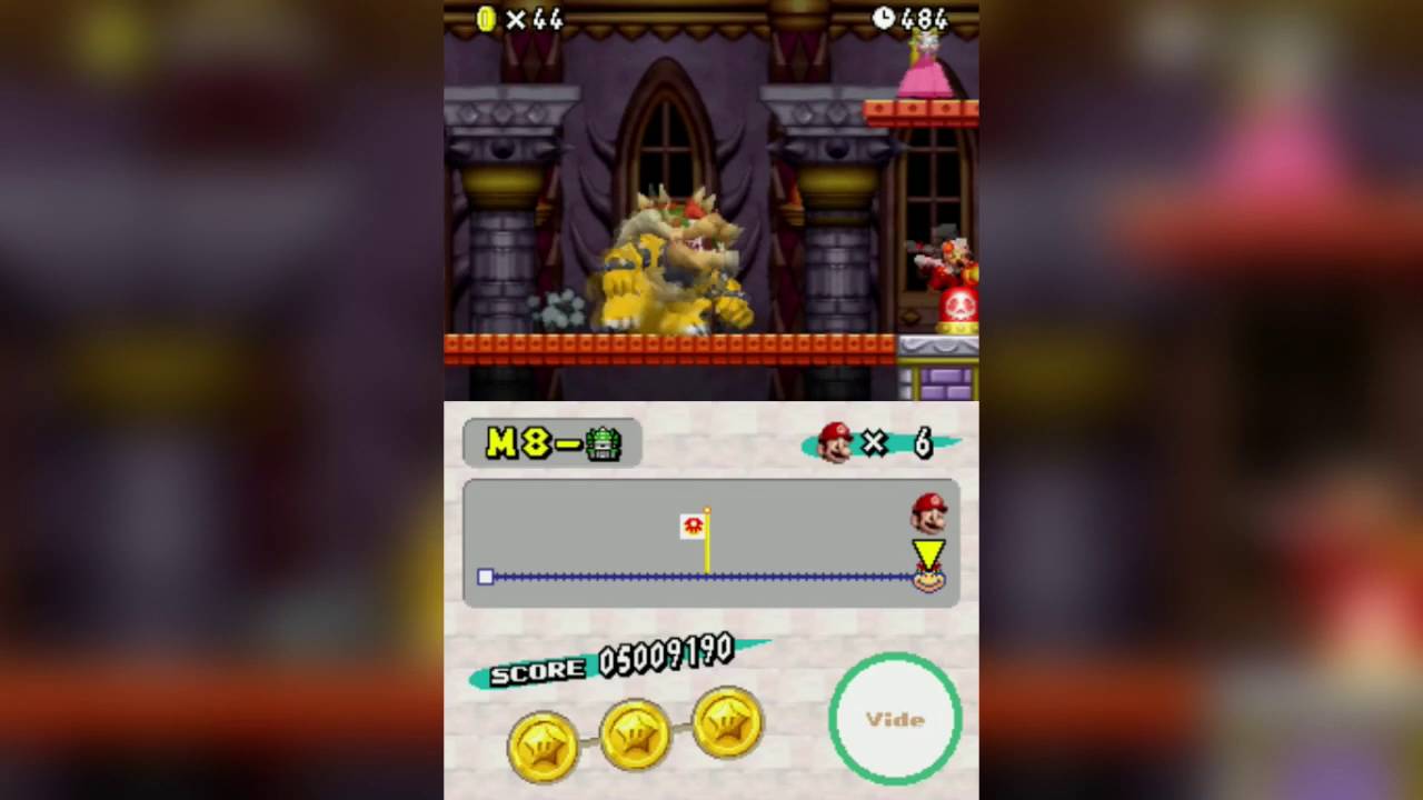 Walkthrough FR l New Super Mario Bros DS l 91 Château du Boss Final Monde 8