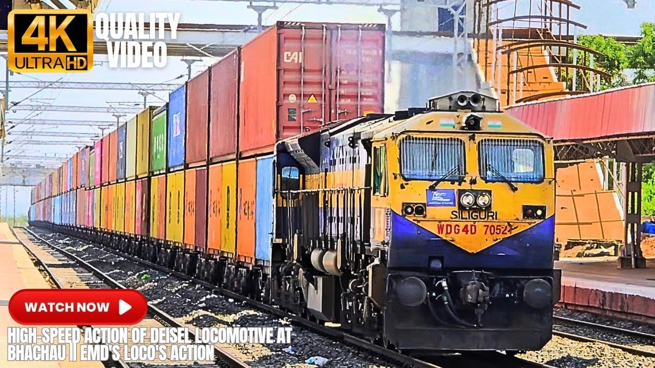 [PART-137]High-Speed Action Of Deisel Locomotive At Bhachau Railway Station 