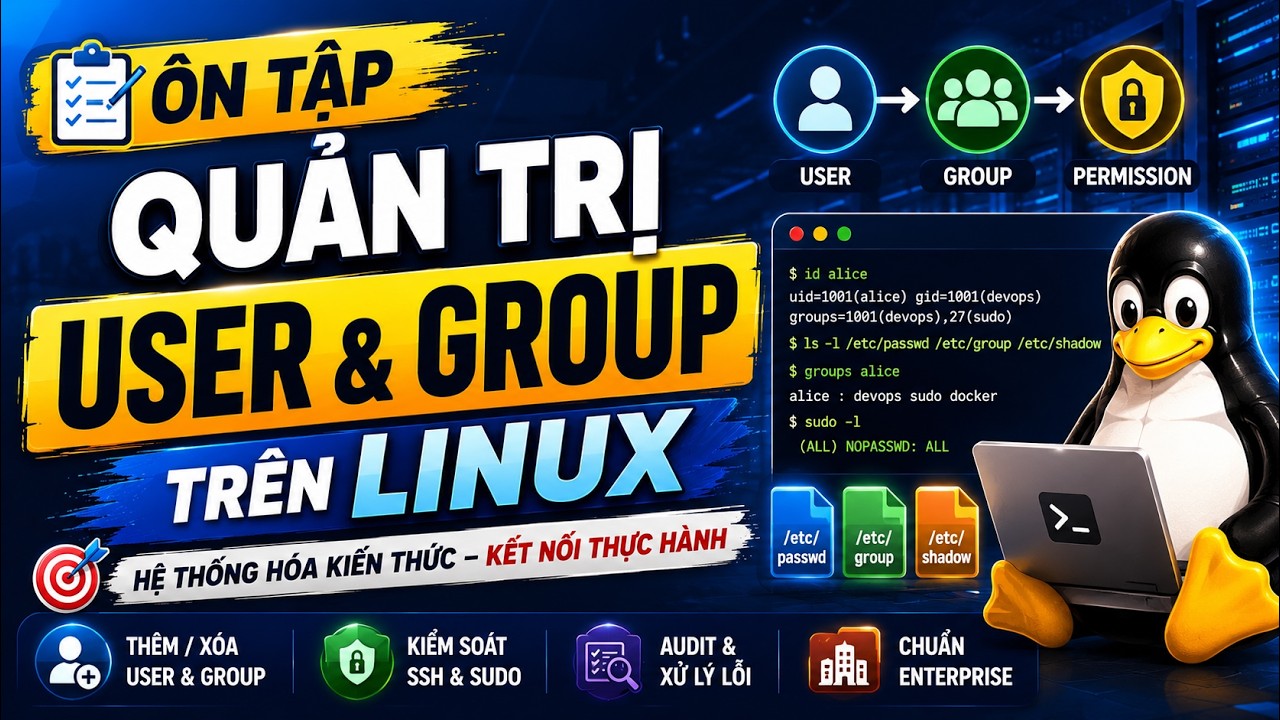 39. Ôn tập quản trị User & Group trên Linux cho các bạn học viên