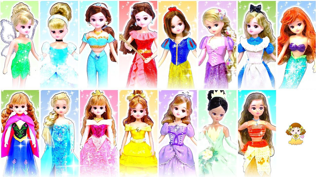 粘土でDIY リカちゃんドレス❤️ディズニープリンセスや人気キャラクターの衣装に変身✨ハイヒールも手作り♪おもちゃ 人形 アニメ