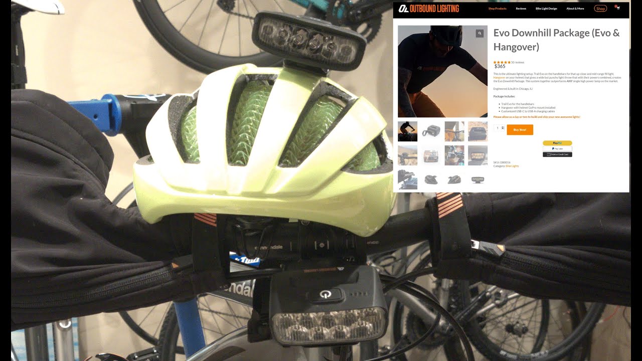 Outbound Lighting Evo Downhill Headlight/Helmet Light Package