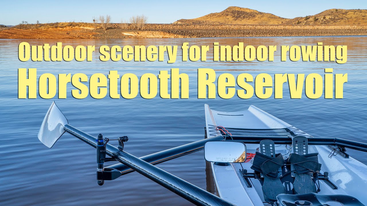 Outdoor scenery for indoor rowing - Horsetooth Reservoir in Colorado.