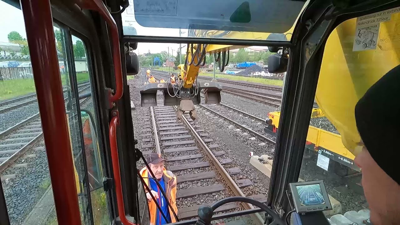 Schwellenwechsel in Sonneberg/ Atlas 1604/ Mobilbagger / Gleisbau/ Instandhaltung/ Gopro Hero 9