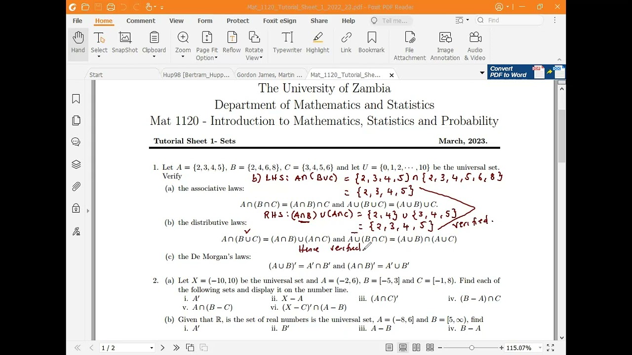 MAT1120 Tutorial sheet 1 Question 1. 2023