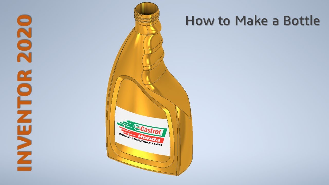 Inventor 2020 Tutorial #145 | Advanced Surface Modeling How to Make a Bottle