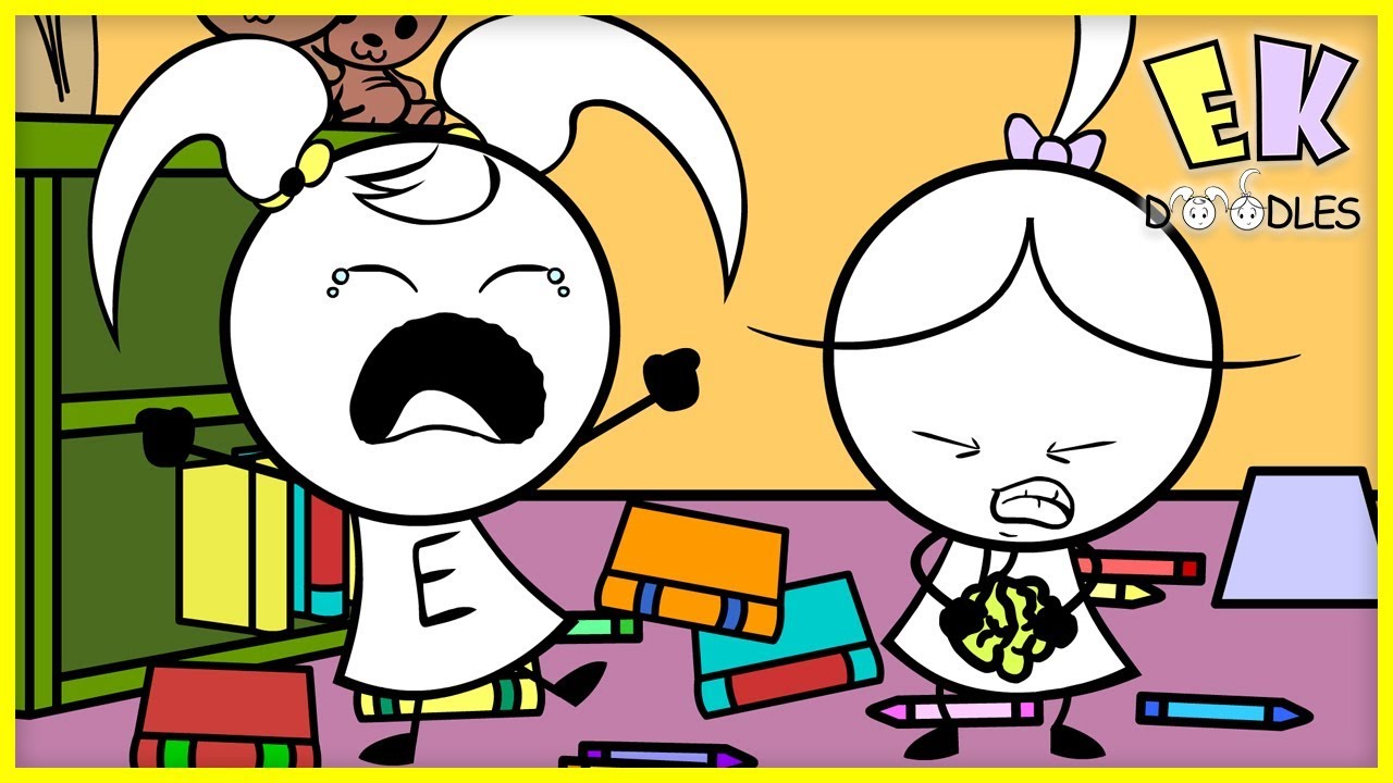 Emma Surprises Kate with Cute Drawing ! EK Doodles Funny Animation !