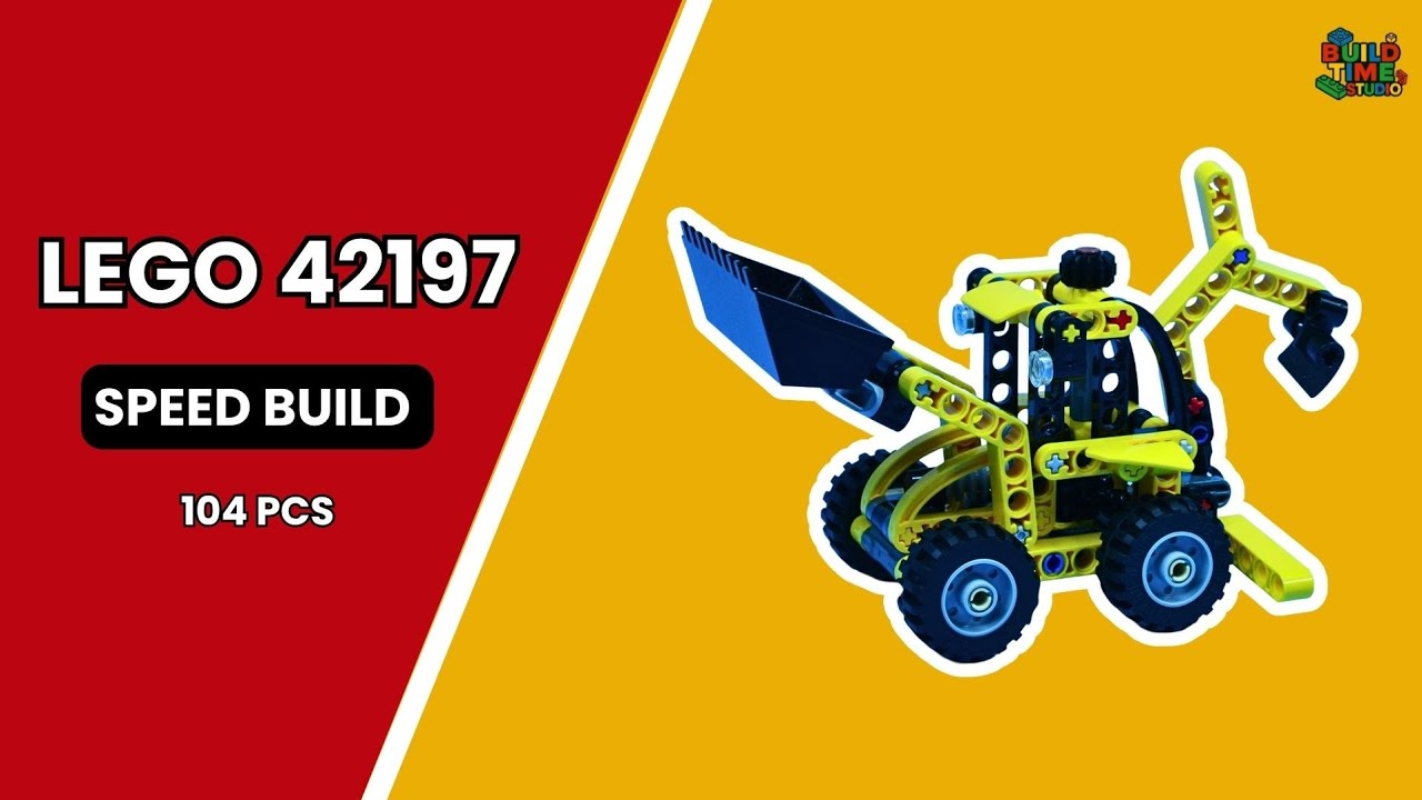 LEGO Technic 42197 🚜 Backhoe Loader | 4K Relaxing Speed Build 🎶