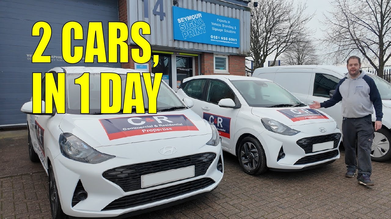 Printing and Fitting Custom Graphics on 2 Brand New Hyundais