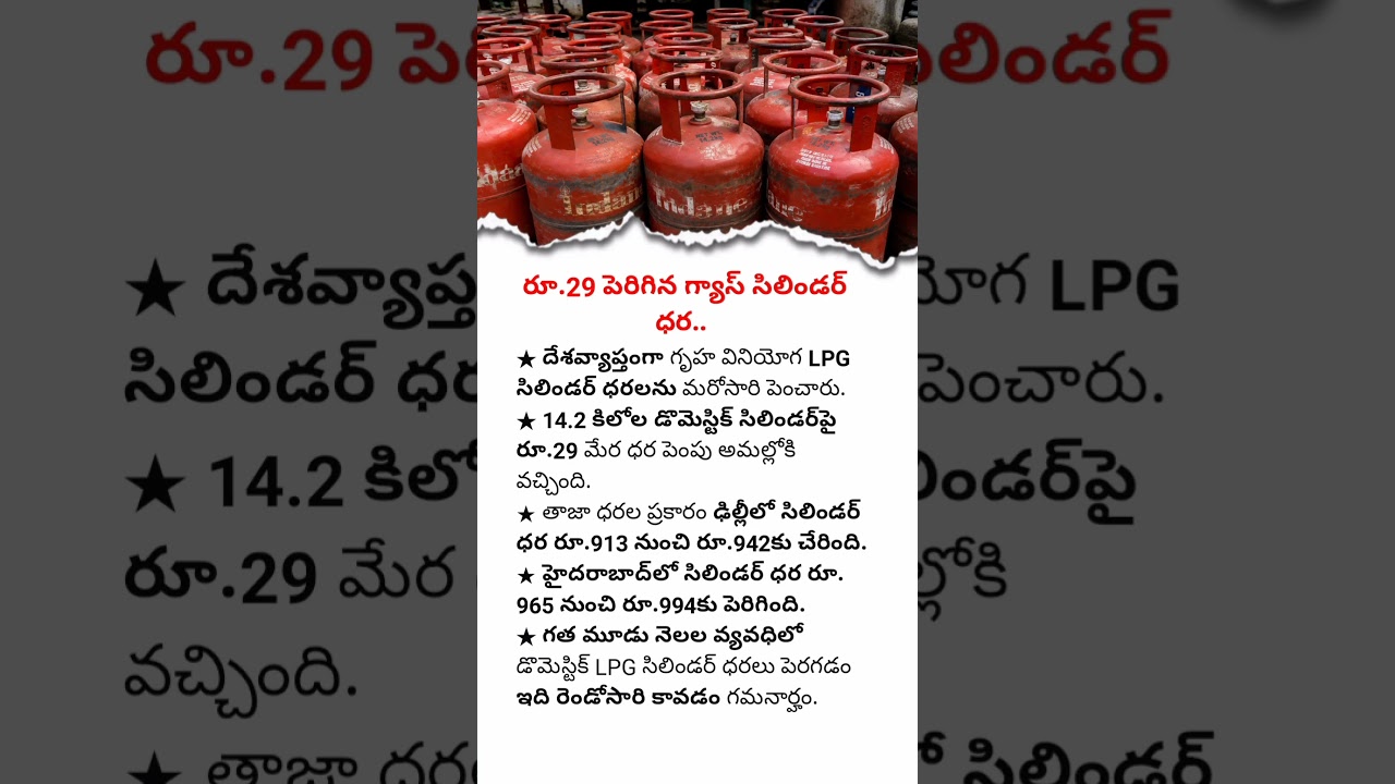 LPG Gas Cylinder Price Hike | Domestic Cylinder Cost Increased by ₹29 Across India