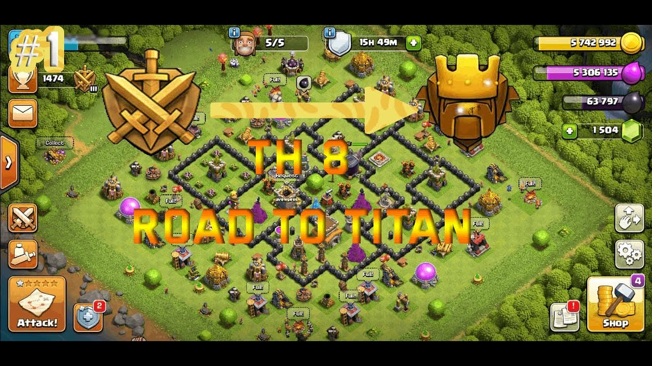 #1 ll  TH 8 Road To Titan League ll COC Pushing ll FeNex