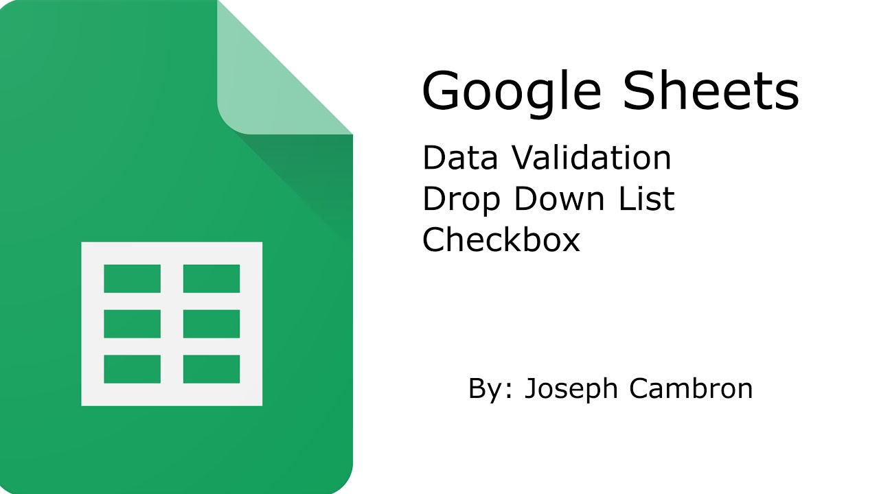 Google Sheets Data Validation Drop Down List and Checkbox