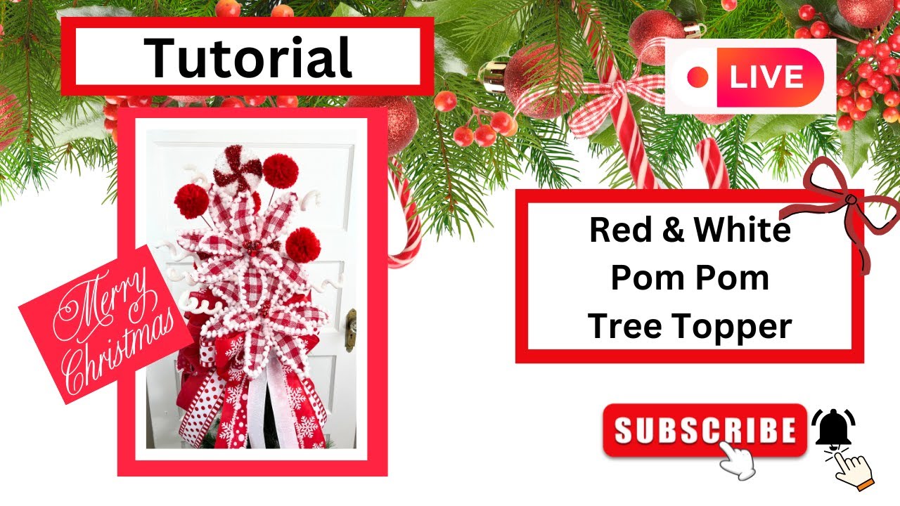 How to Make a Red and White Pom Pom Tree Topper, Rachel&rsquo;s Unique Crafts