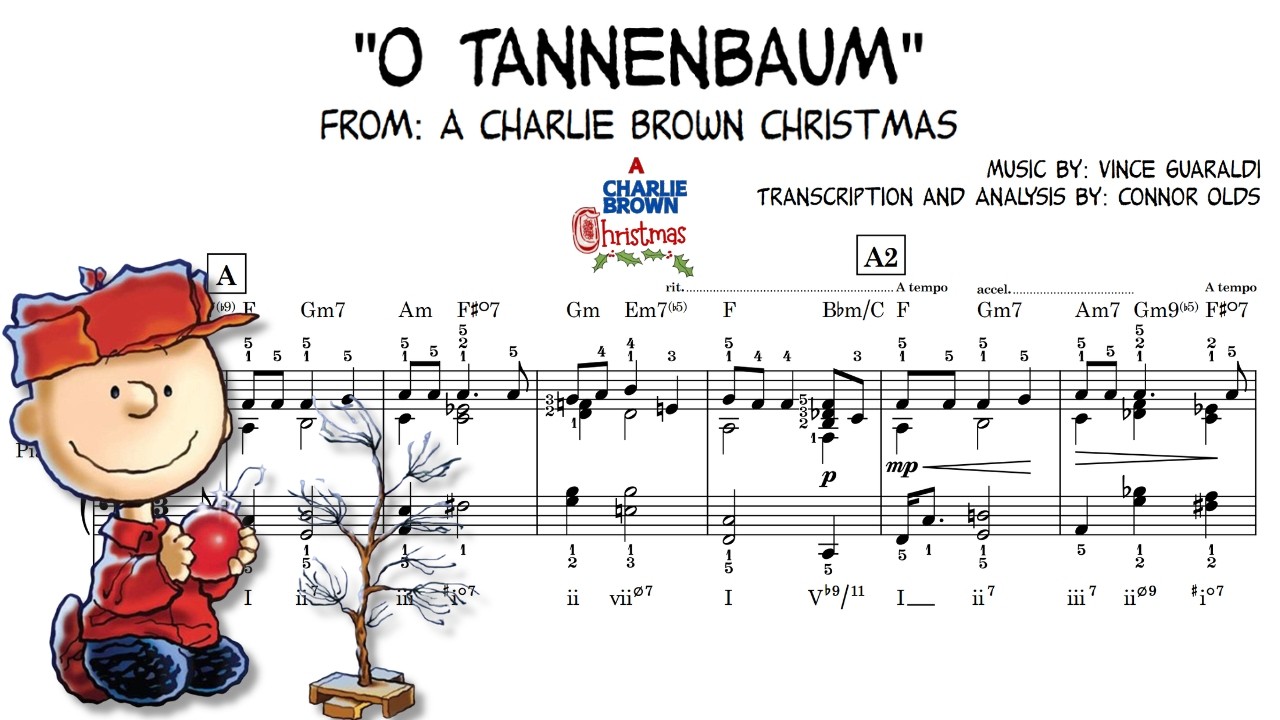 "O Tannenbaum" by Vince Guaraldi Trio (piano transcription and analysis)