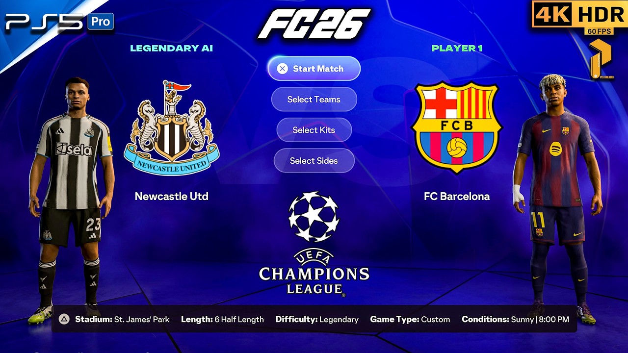 🎮 EA Sports FC 26 | PS5 4K HDR 🏆 UCL Showdown: Newcastle United vs FC Barcelona #fc26 #ps5 #4k #fyp